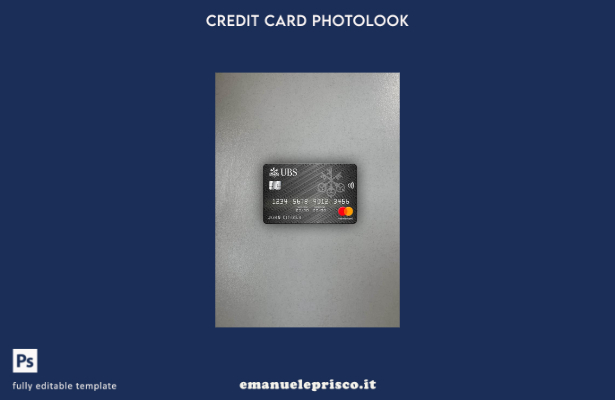 modello frontale photolook mastercard della banca UBS Monaco stile verificato